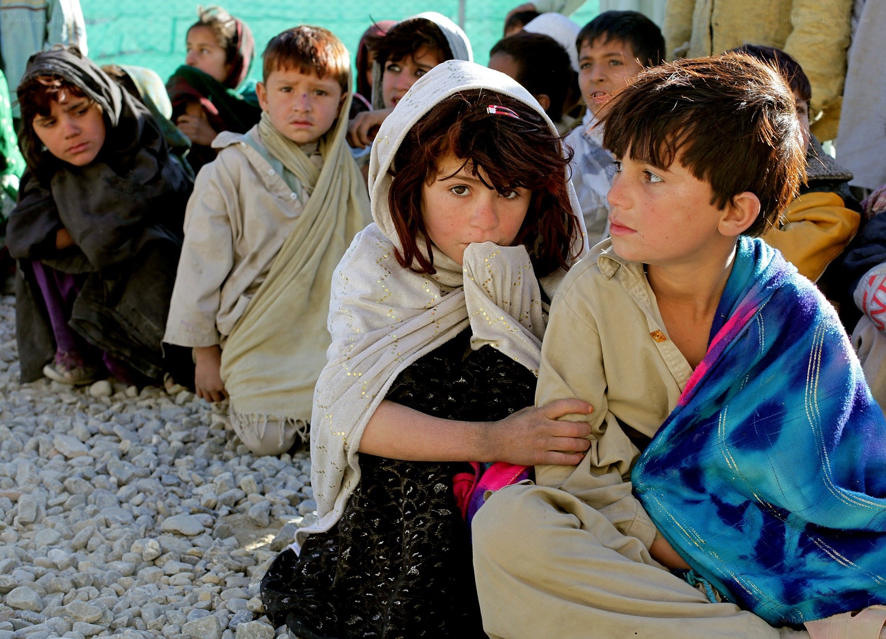 Children in a refugee camp