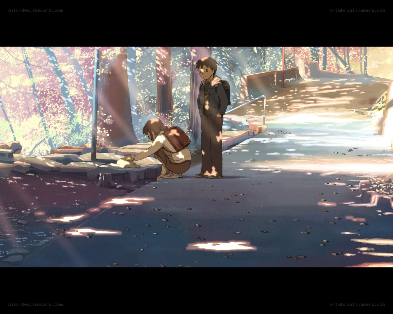 Children in a sunlit park