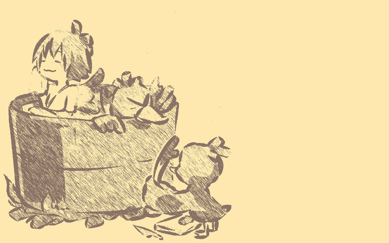 children in a tub drawing