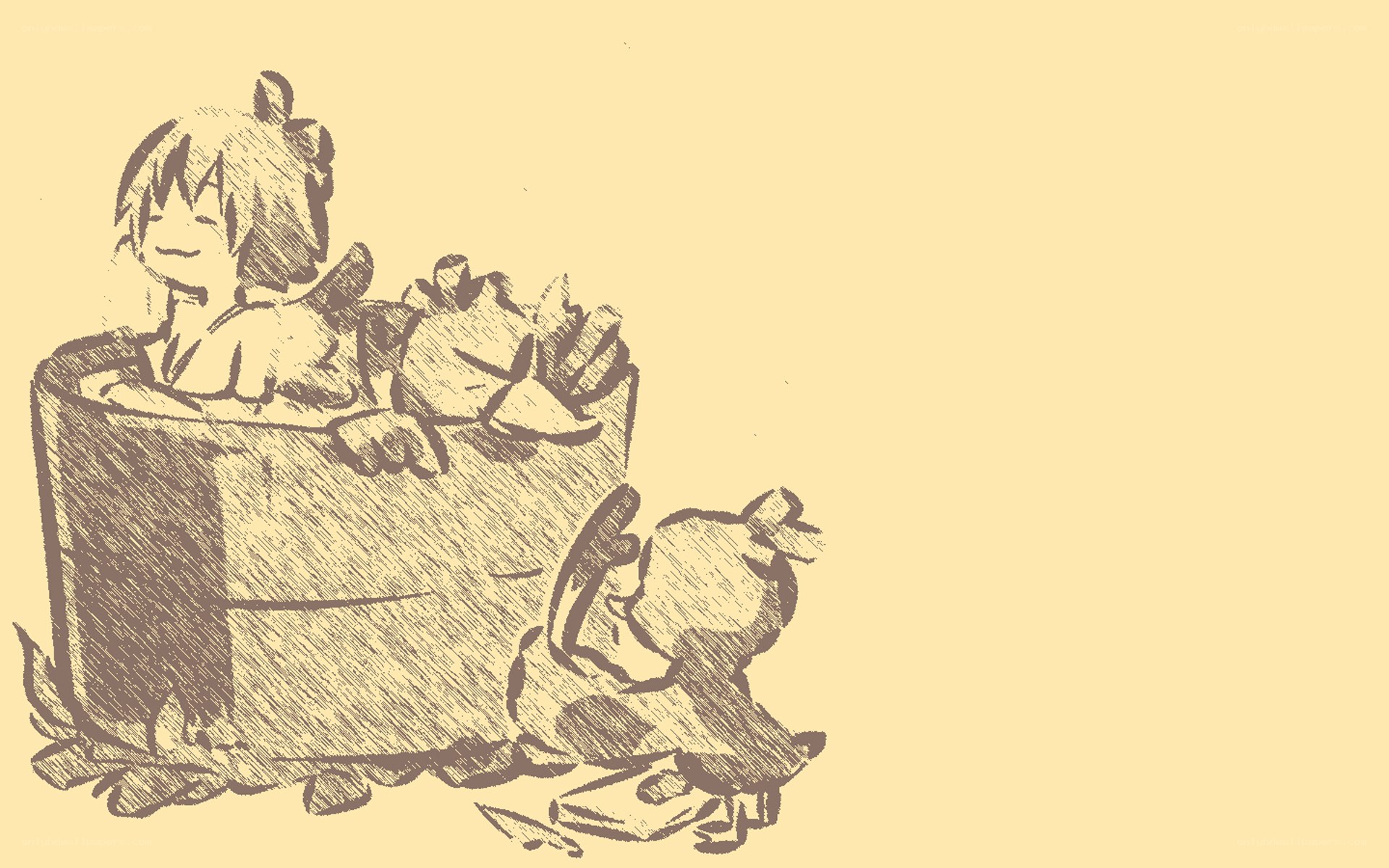 children in a tub drawing