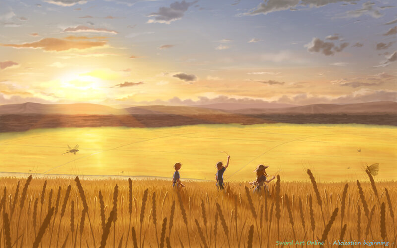 Children in a Wheat Field — Yellow
