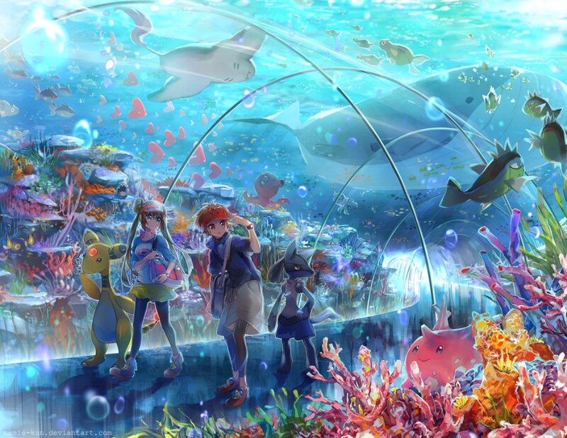 Children in Aquarium Tunnel