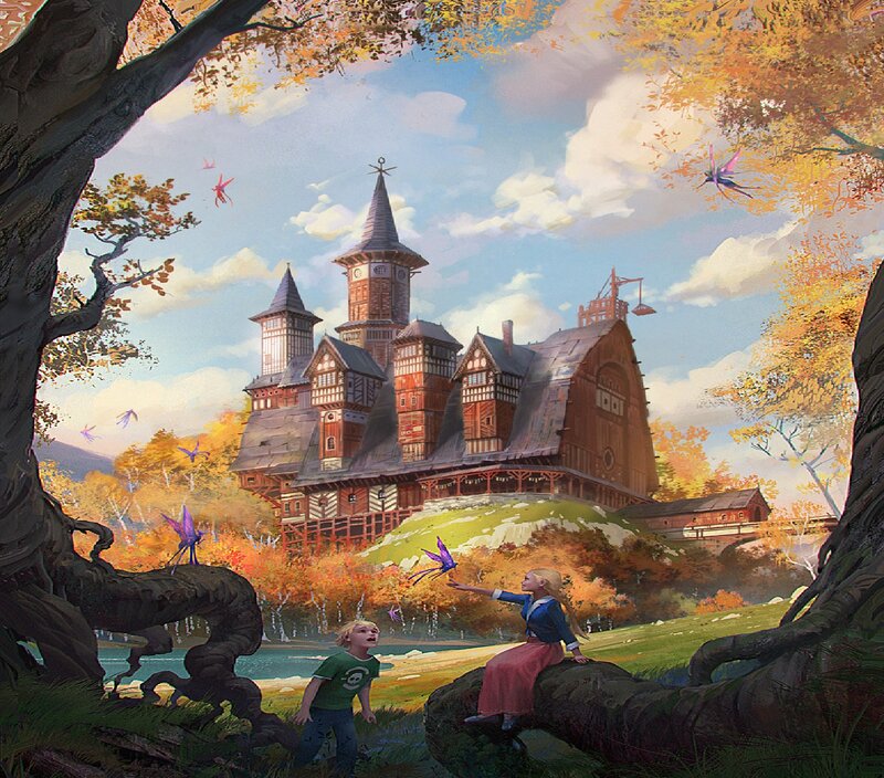 Children in Autumn Forest