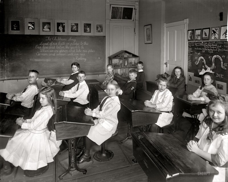 Children in Classroom — Black