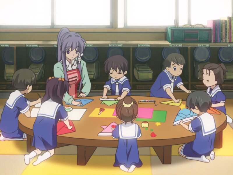 Children in Classroom — Blue