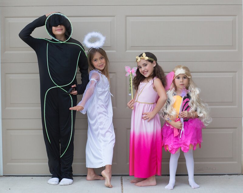 Children in Costumes — Black, Playful
