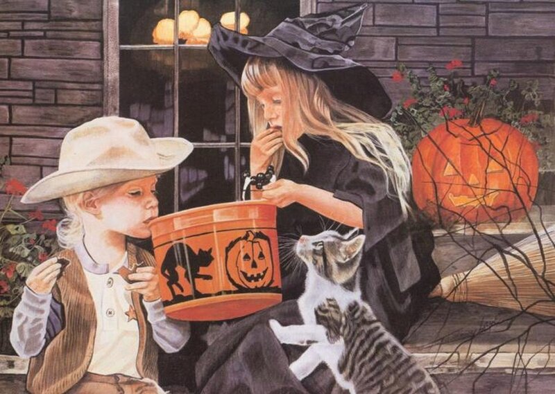 Children in Costumes — Orange, Festive