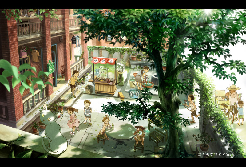 Children in Courtyard