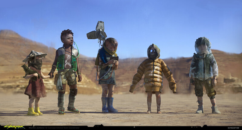 Children in Desert — Brown