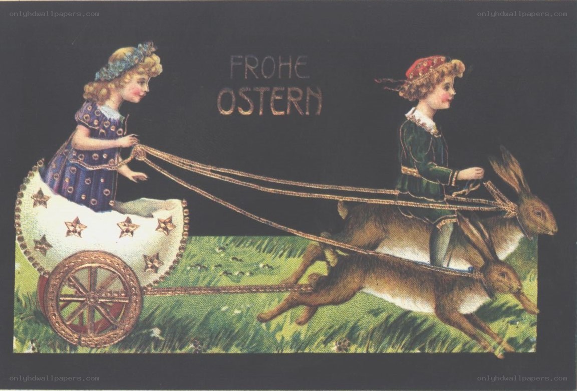 Children in Easter carriage