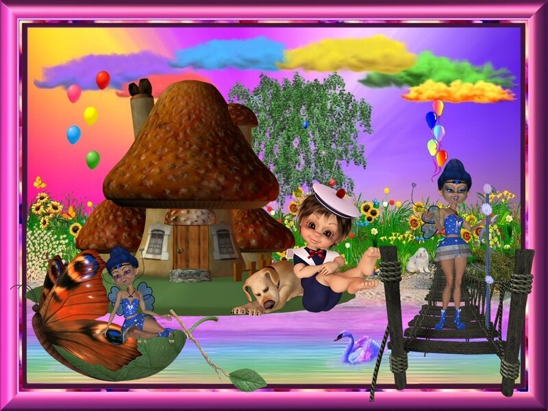 Children in Fantasy Garden