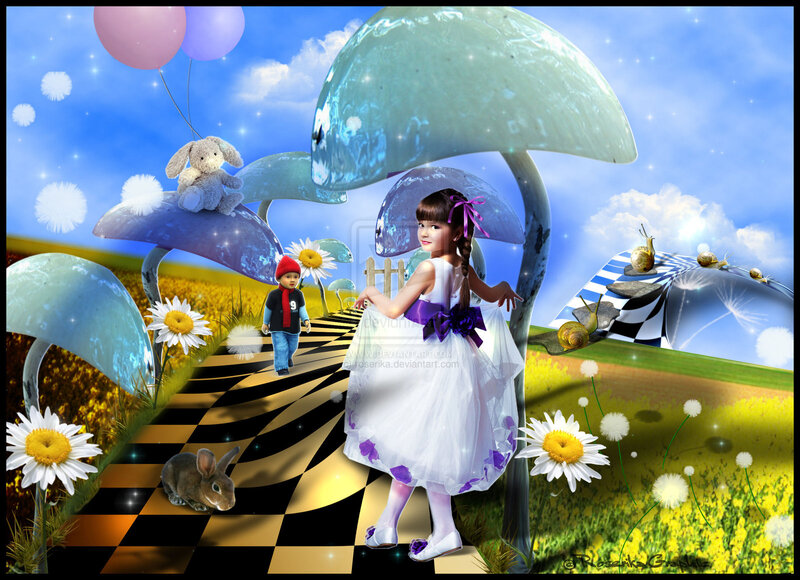 Children in Fantasy Landscape