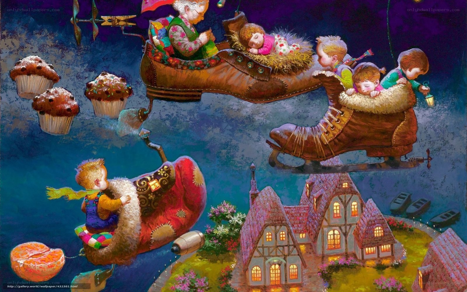 Children in flying boots