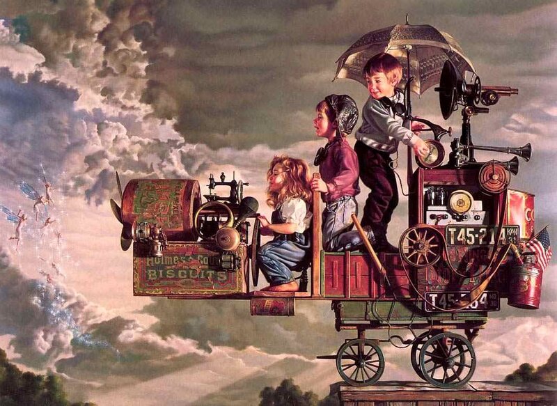 Children in Flying Machine