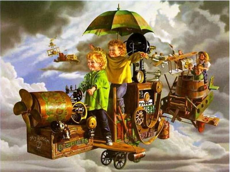 Children in Flying Machines