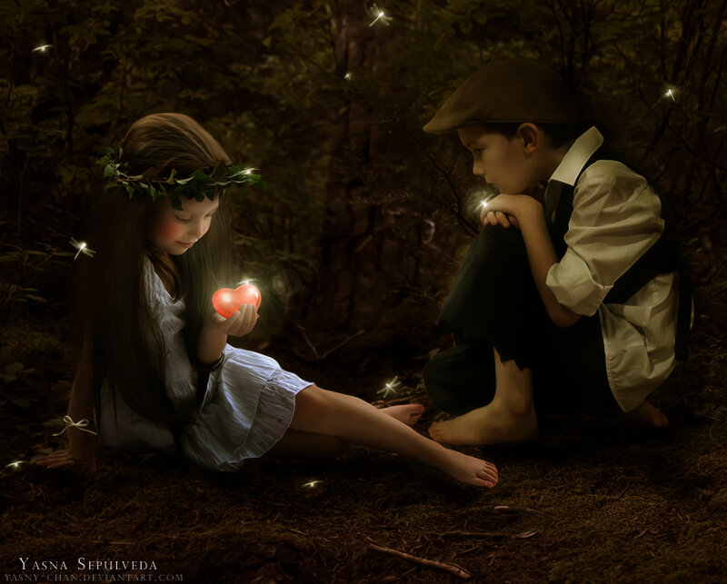 Children in Forest — Brown