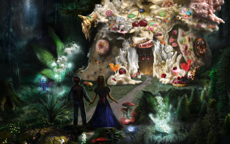 Children in Forest — Green, Fantastical