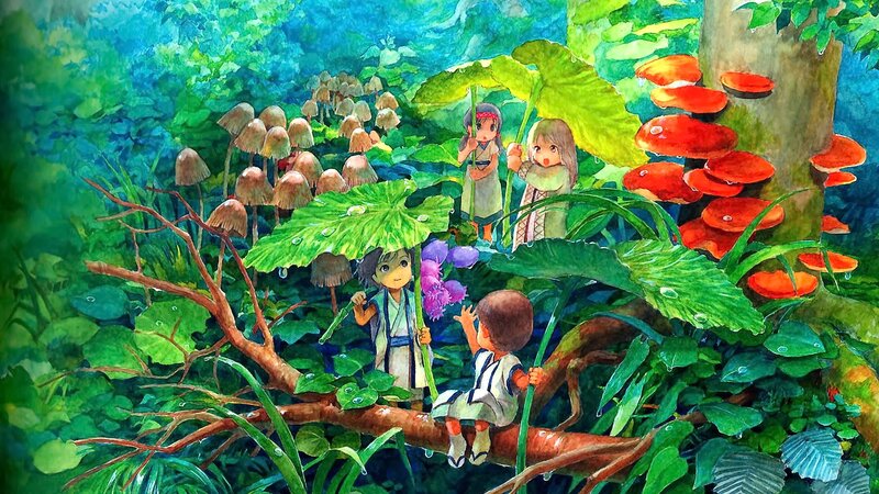 Children in Forest — Green, Serene, Anime