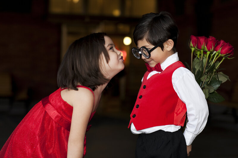 Children in Formal Wear — Red