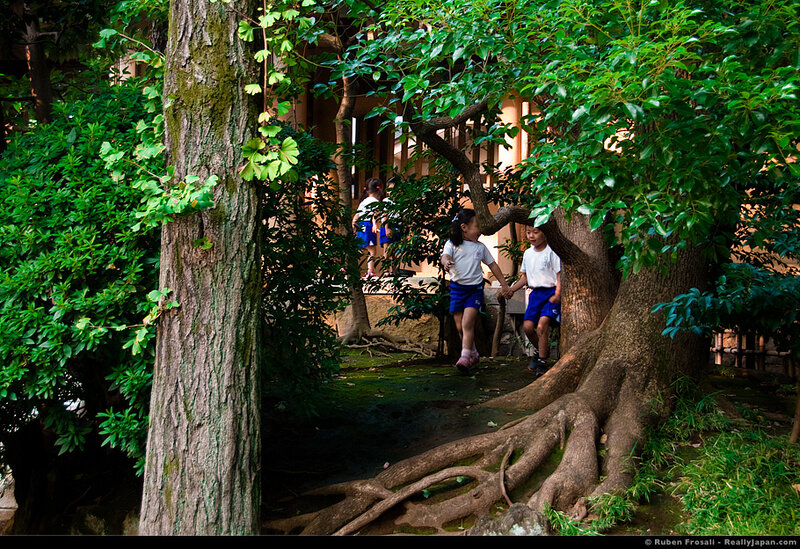 Children in Garden — Green, Serene