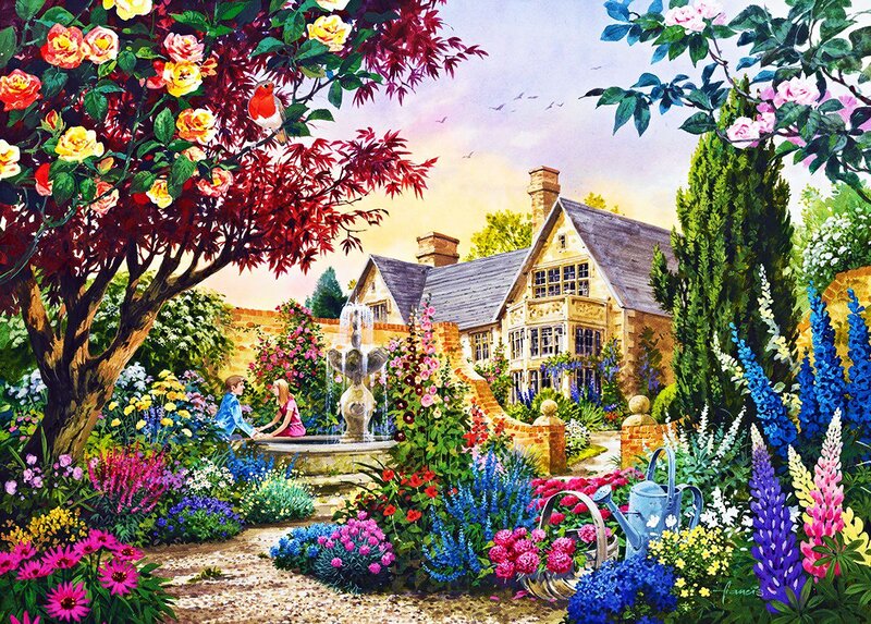 Children in Garden — Red