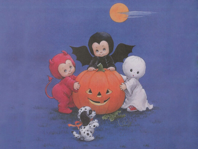 Children in Halloween costumes