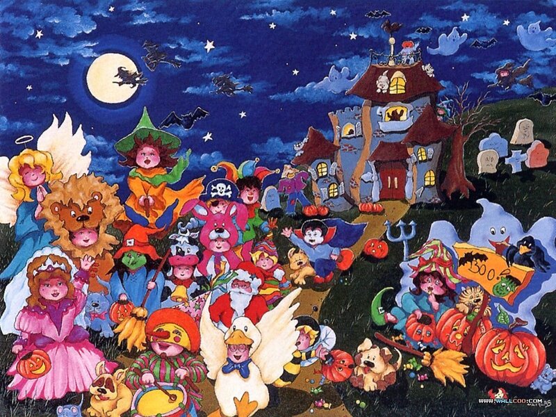 Children in Halloween Costumes — Blue