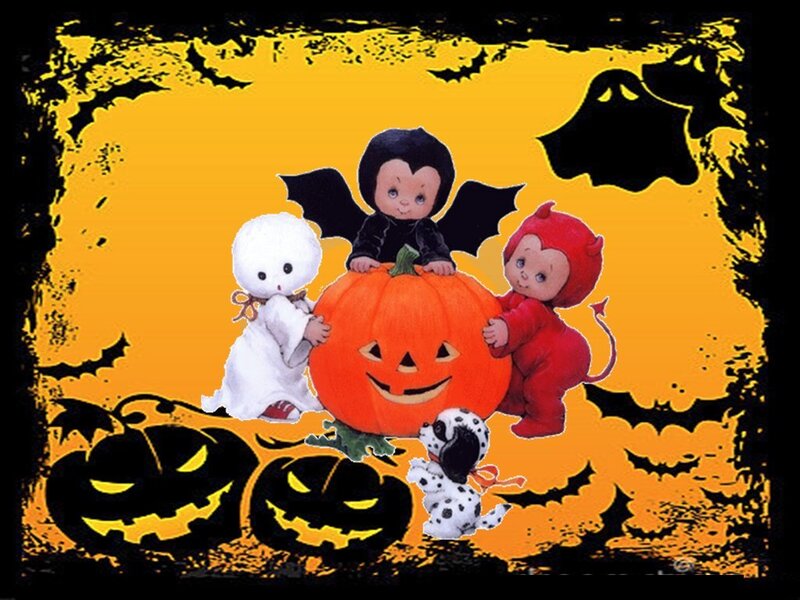 Children in Halloween Costumes — Orange