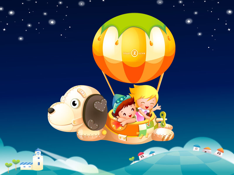 Children in Hot Air Balloon