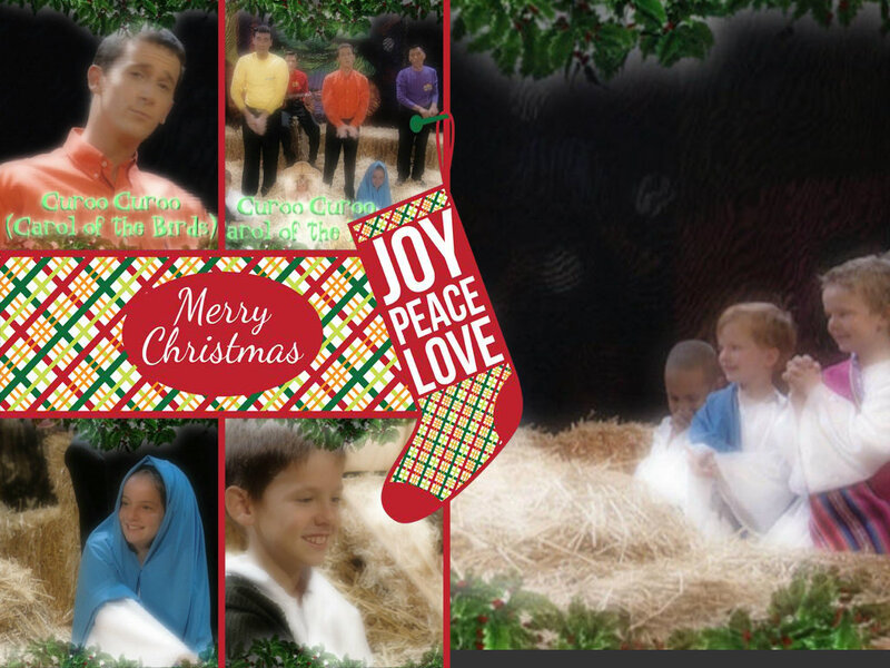 Children in Nativity Scene — Red