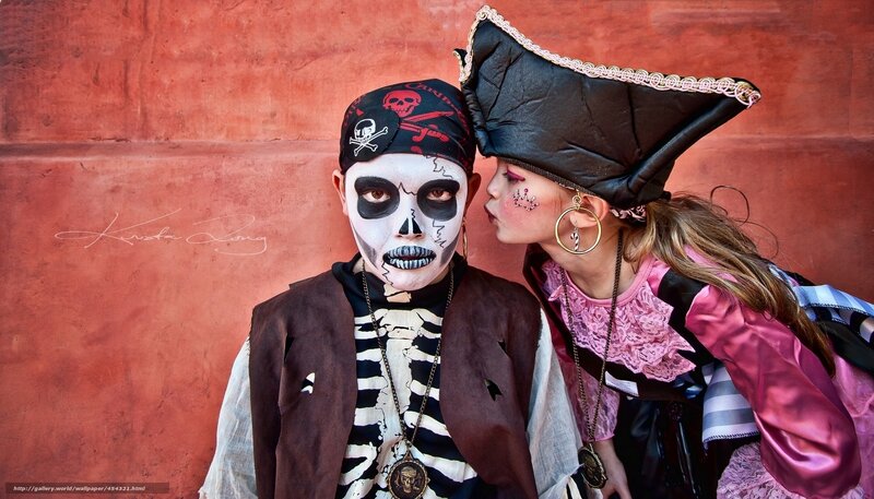 Children in Pirate Costumes — Red, Playful