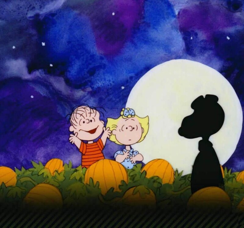 Children in Pumpkin Patch — Blue, Peaceful