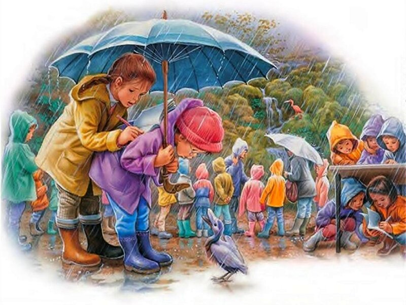 Children in Rain