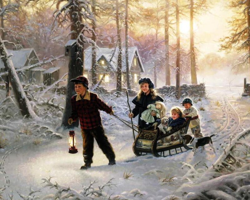 Children in Sled