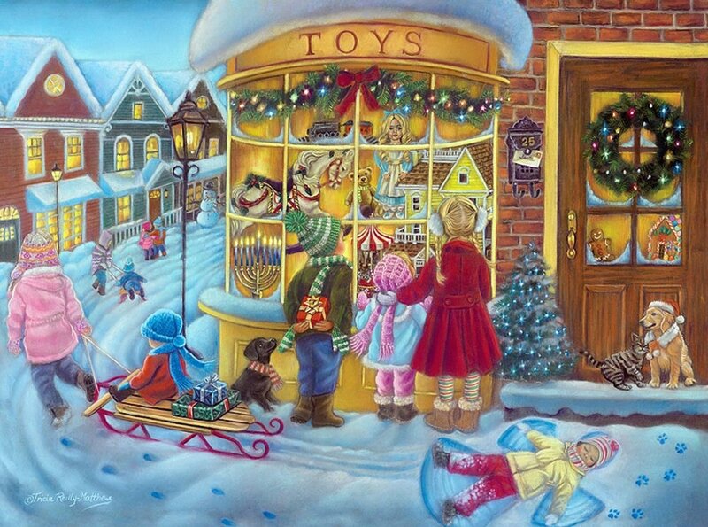 Children in Snow — Blue, Festive, Winter