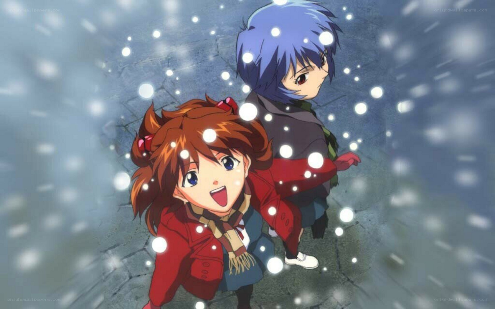 children in snow scene