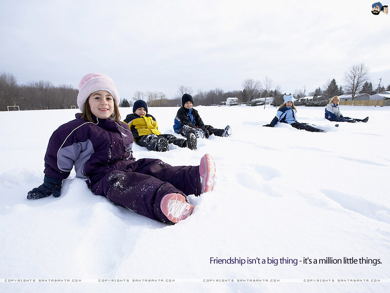 Children in Snow — White, Playful