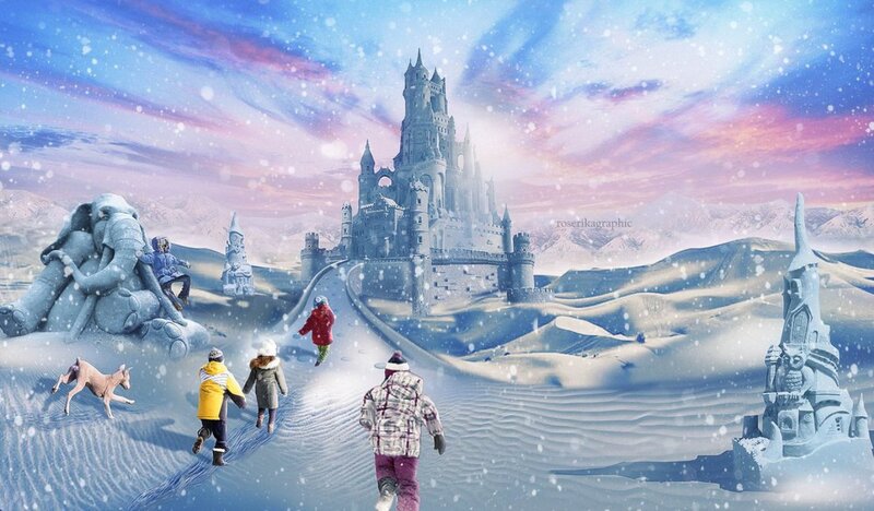 Children in Snowy Landscape