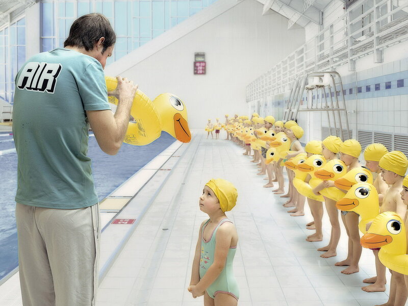 Children in Swimming Pool — Yellow