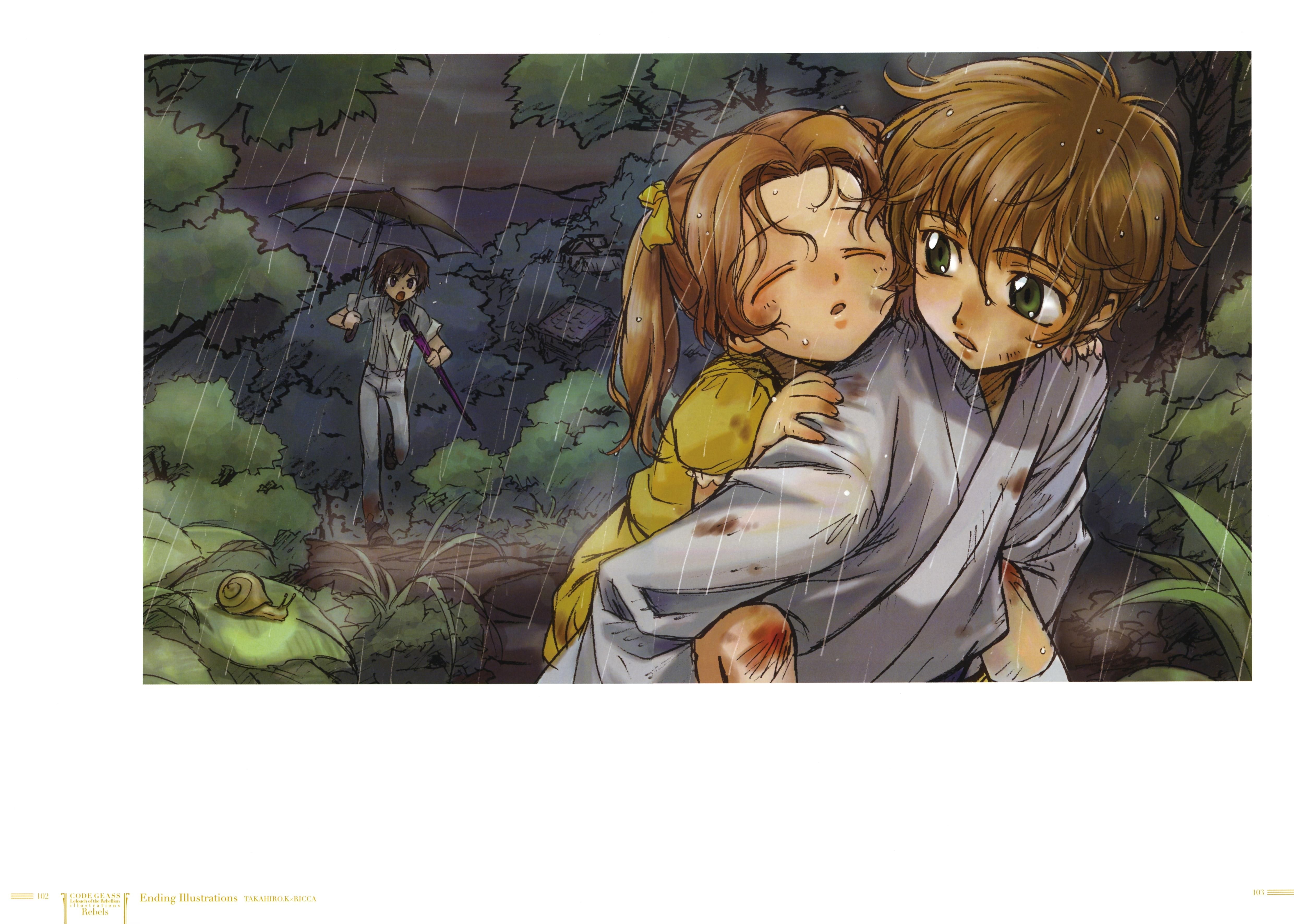 Children in the rain