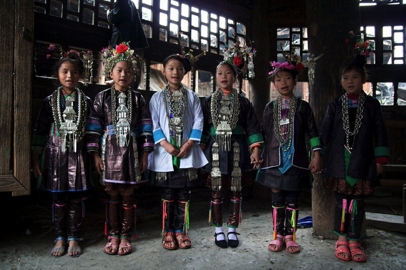 Children in traditional attire