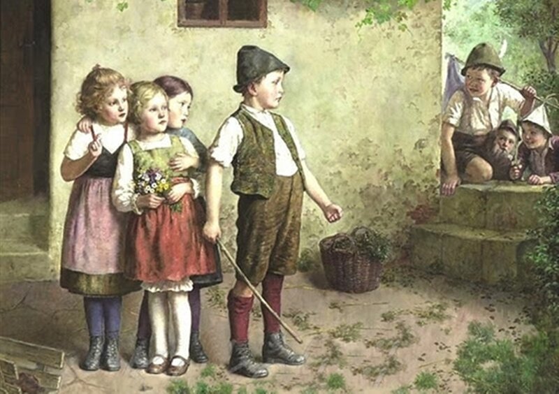 Children in Traditional Clothing — Green