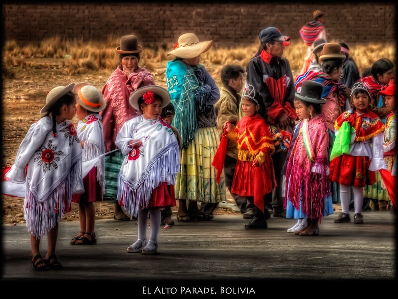 Children in Traditional Clothing — White, Dramatic