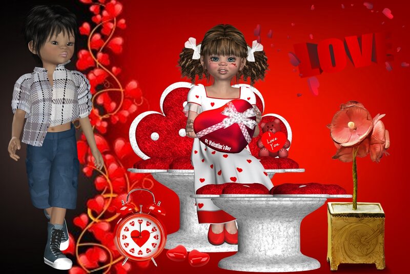 Children in Valentine's Scene