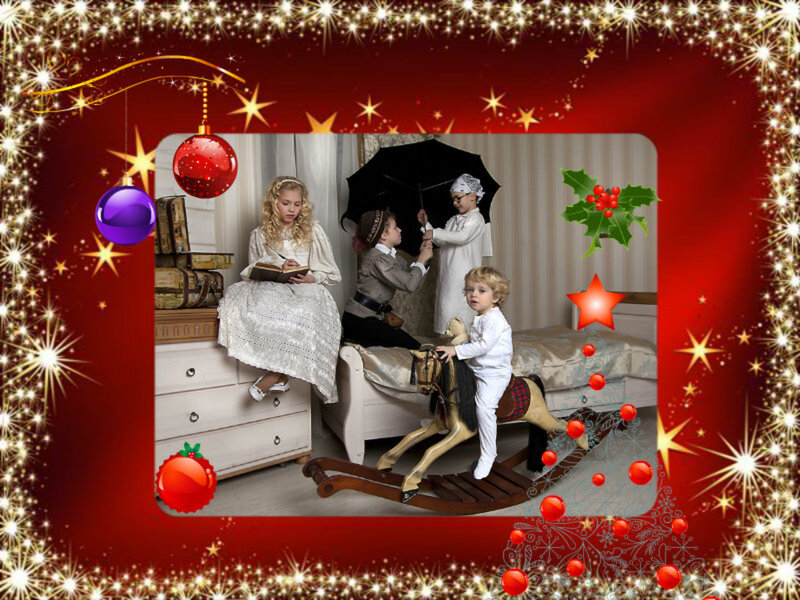 Children in Vintage Clothing — Red
