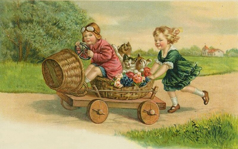 Children in Wagon