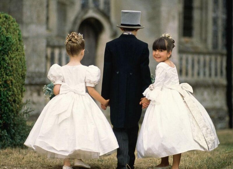 Children in Wedding Attire — White