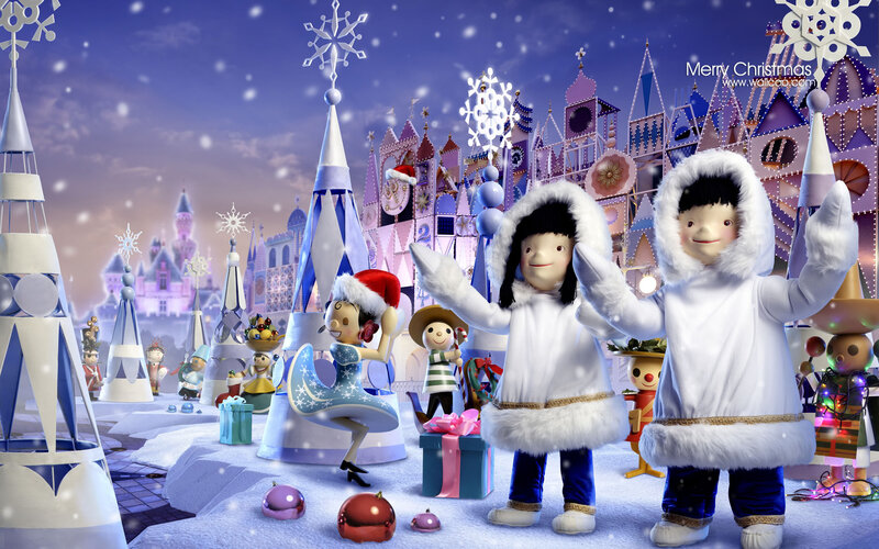 Children in Winter Coats — Blue