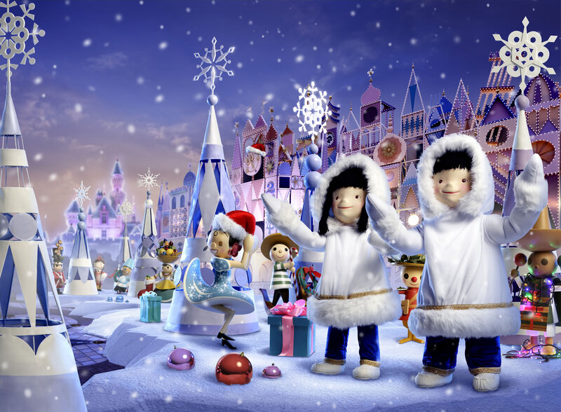Children in Winter Coats — White, Festive, Digital Art
