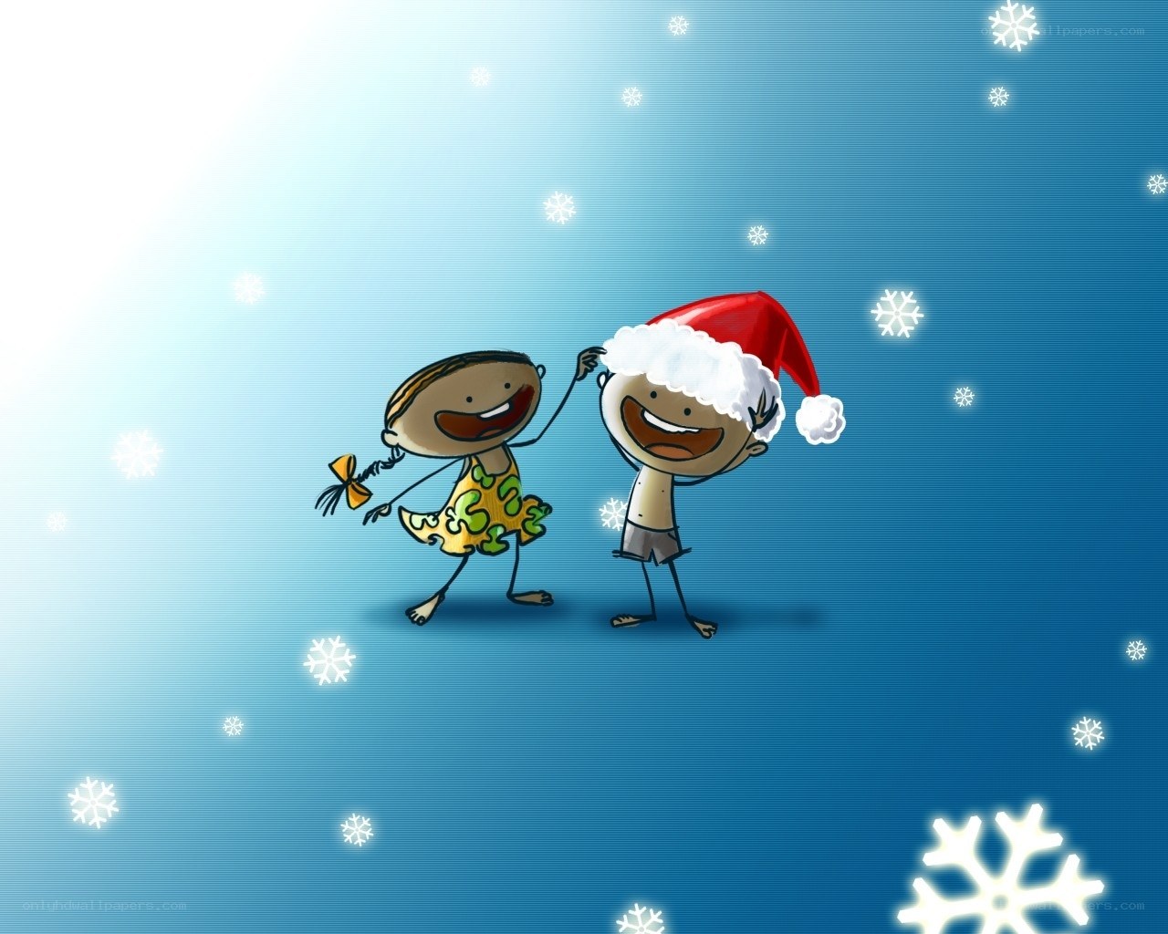 Children in winter joy
